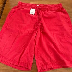 Free People Women’s Saylor  Fiery Red Poplin pull on shorts Medium NWT